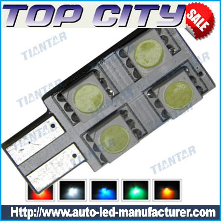 New Topcity Euro Error Free 4-SMD-5050 T10 2825 W5W LED 
    Bulbs - Canbus led